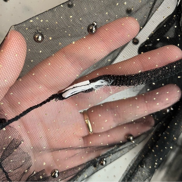 Cato Collection Limited Edition Black Sheer Studded Sparkle Duster - Large - Picture 8 of 13